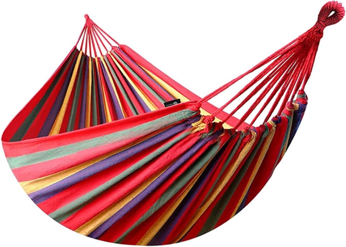 Hangmat Swing - Kampeerhangmat Tuinstoel - Ontspannen Buiten - Draagbare Hangmat - 260x150 cm - Rood