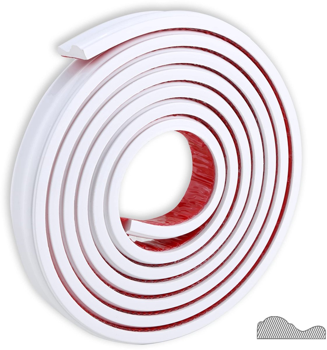 Dailygoods- Plakrand Zelfplakbaar - Muurversiering - Muurbescherming - 3m x 3cm - Wit - Voorbereiding met Föhn - Muurstrip