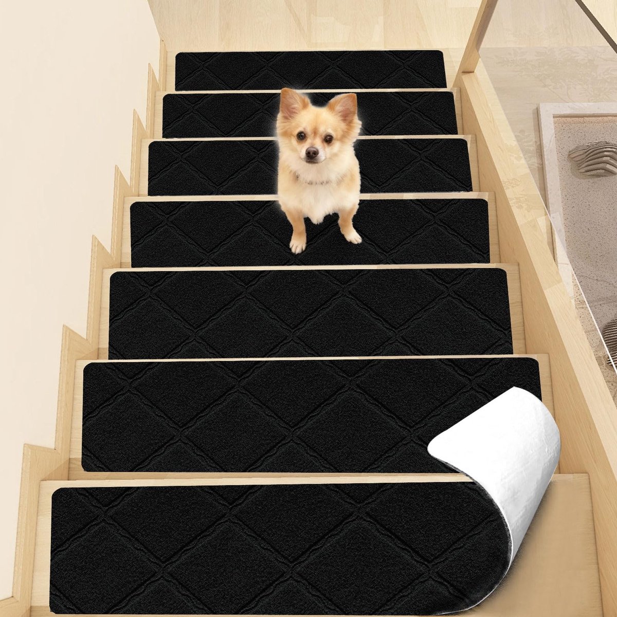 Dailygoods- Traptredematten 15 stuks - Zelfklevend - Antislip - Hoogwaardig Polyester - 55 cm x 19 cm - Veiligheid en Comfort - Trapmat
