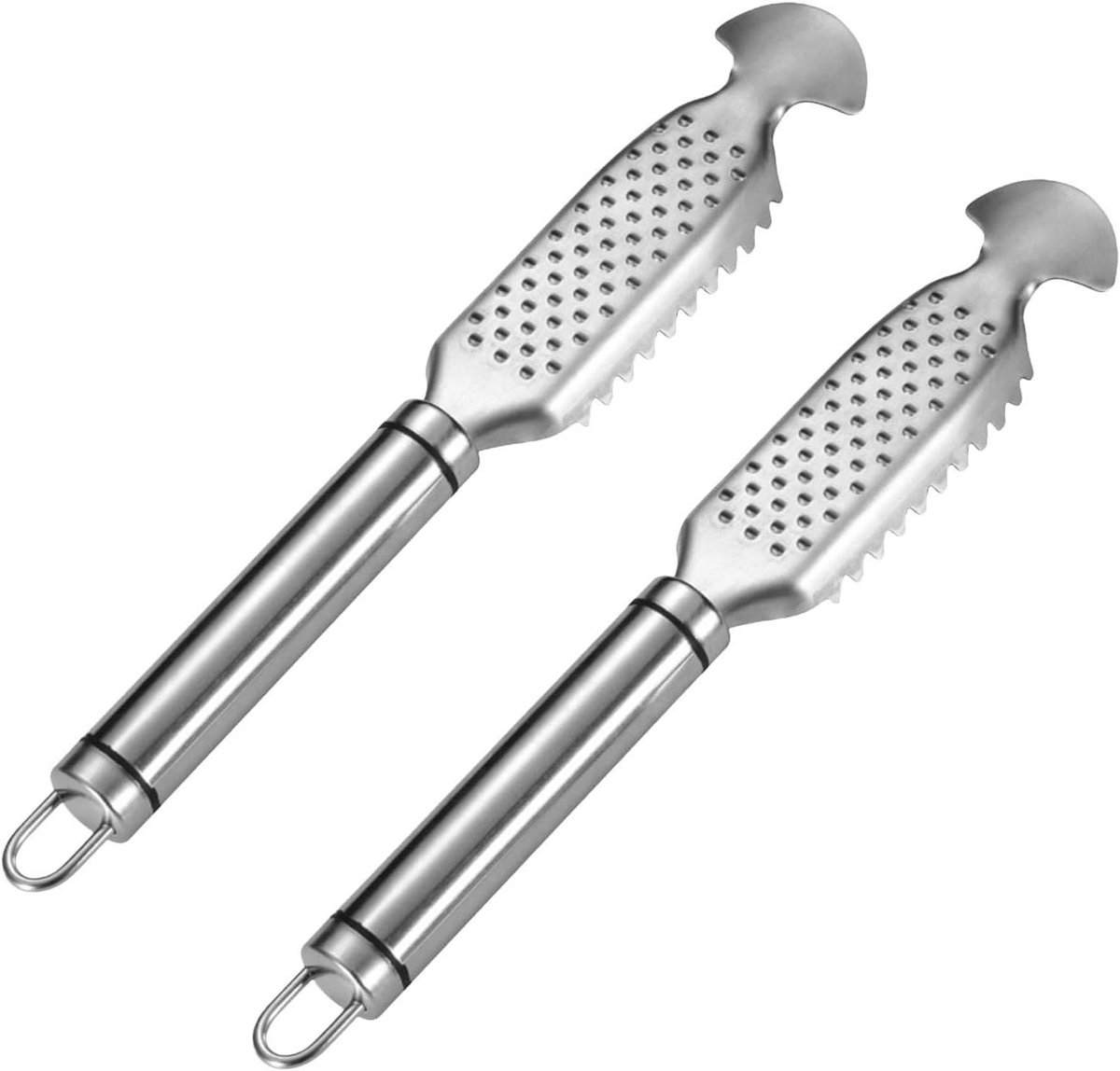 Vis Schaal Verwijderaar - Keuken Tool - Zeevruchten Schoonmaken - Roestvrij Staal - 23 cm - Zilver