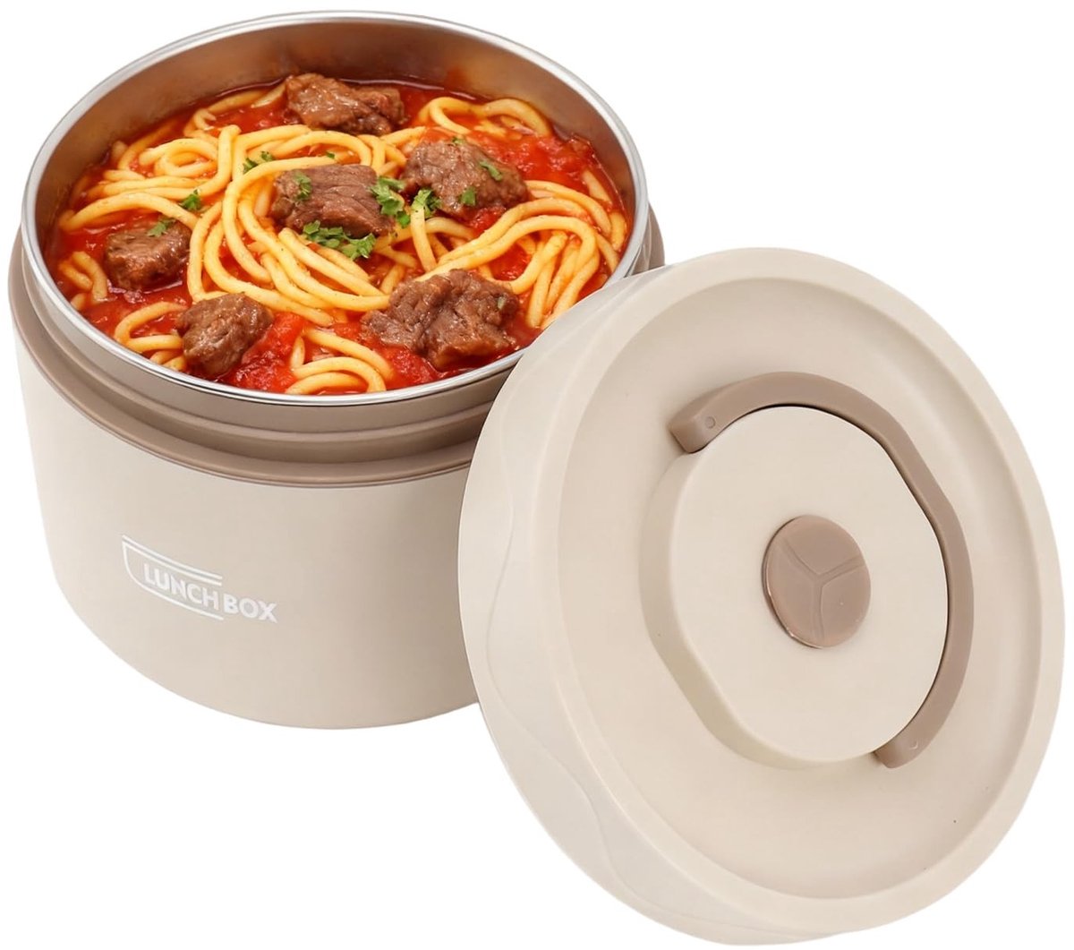 Dailygoods- Soepcontainer Thermo - Roestvrij Stalen Lunchbox - Dubbele Laag - 550 ml - Isolatie - 11,5 x 11,5 x 8,5 cm