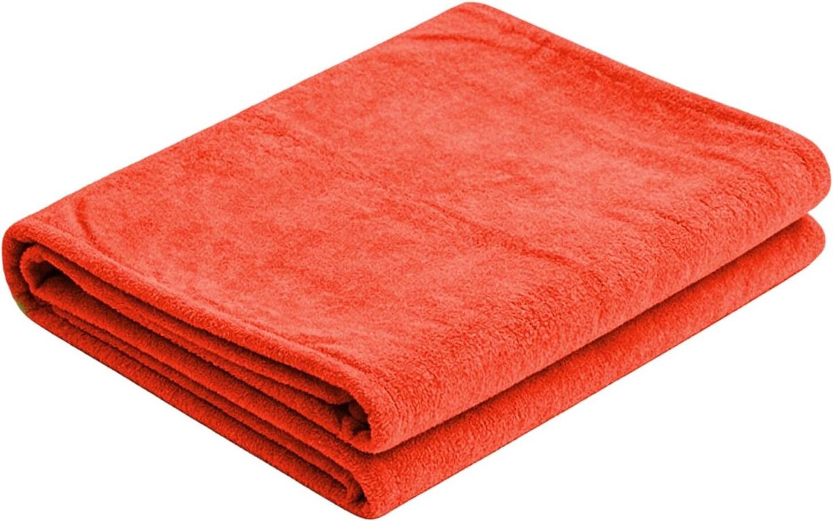 Microvezel Auto Handdoek - Droogdoek Vodden - Auto Reinigen - Extra Grote Absorptie - 180x60cm - Oranje