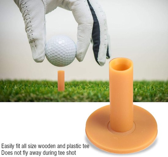 Rubberen Golf Tee - Flexibele Tee - Golf Training - Vliegt Niet Weg - 8 Stuks - Zwart — afbeelding 2