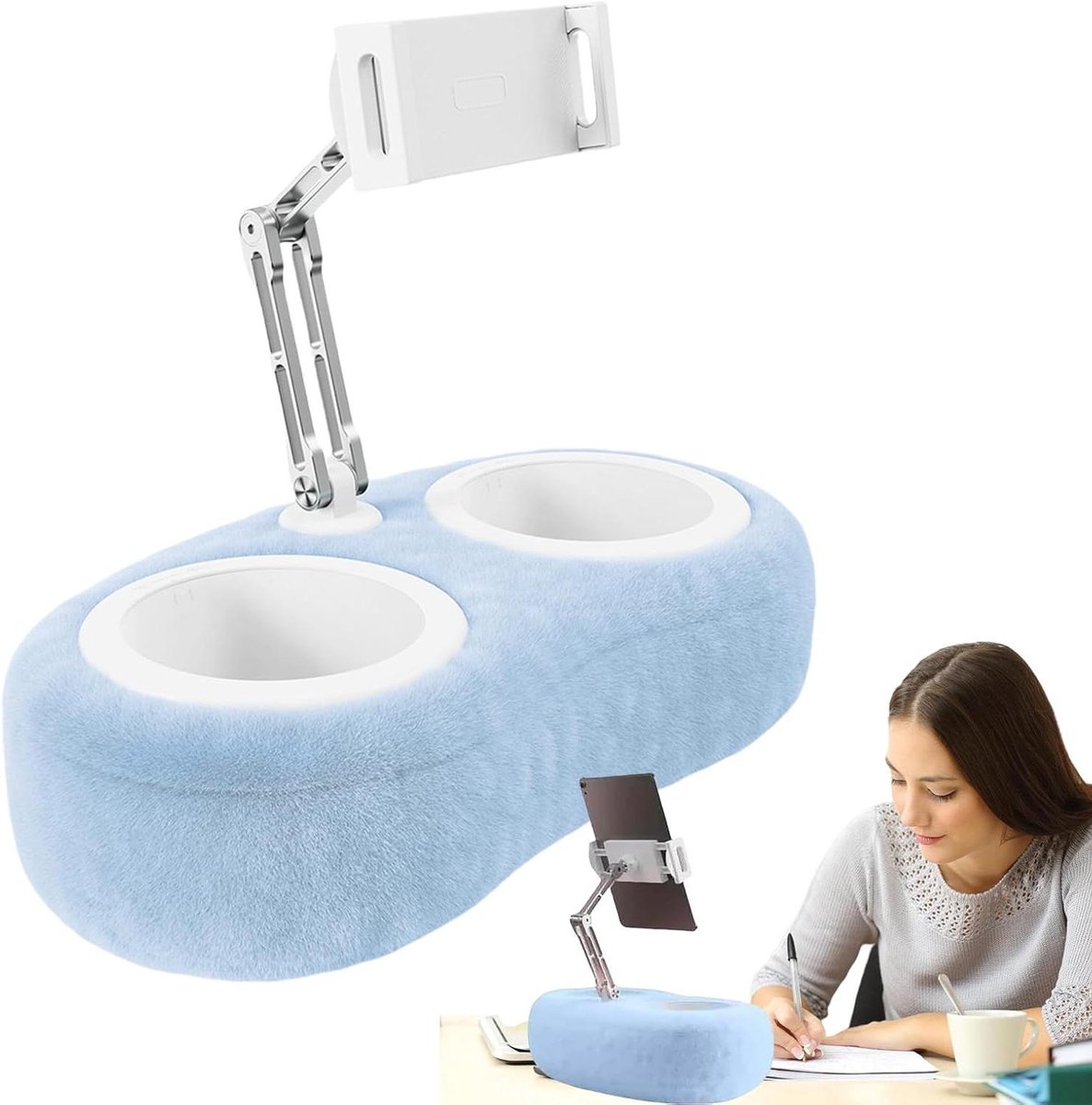 Tablet Kussen Stand - Lui Kussen - Comfortabel Kijken - 360 Graden Draaibaar - 4.7 tot 13 Inch - Blauw