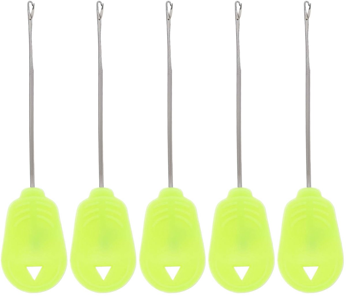 Dailygoods- Aasnaalden 9 cm - 5x Gele Aasnaalden - Kunststof/Roestvrij Staal - Ergonomisch Handvat - Eenvoudige Montage Aas - Aasgereedschap