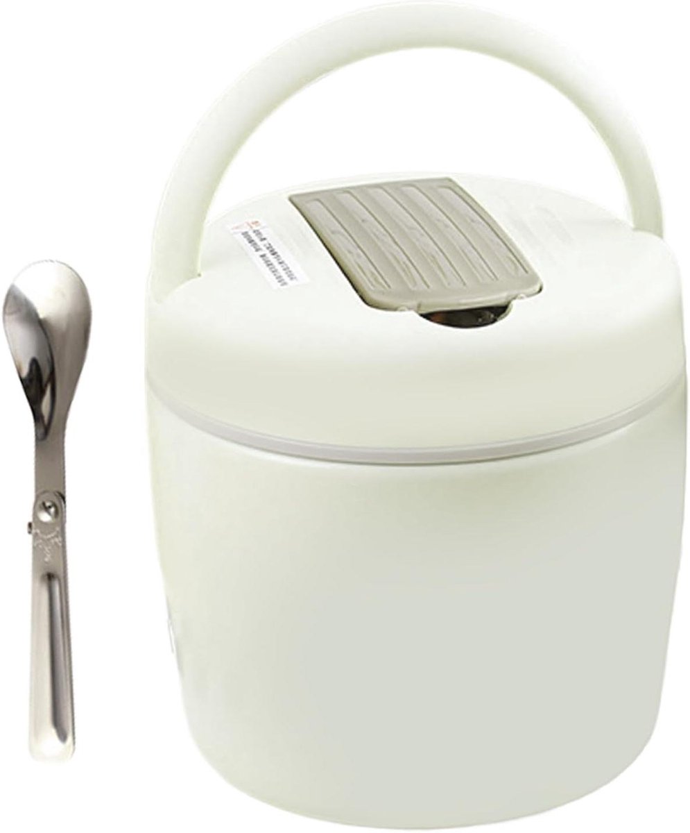 Lunchbox Roestvrij Staal - Voedselcontainer Warm - Maaltijden Meenemen - Constante Temperatuurregeling - 1.2 Liter - Beige