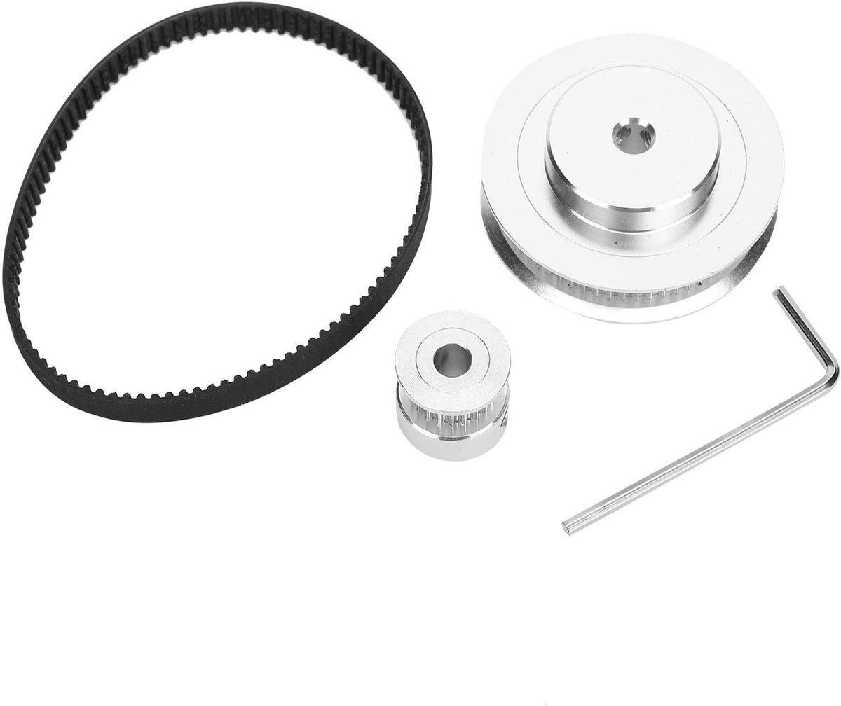 Dailygoods- Tandriemset 20/60 Tanden - Synchroon Wiel - Rubberen Riem - 200 mm Lengte - 6 mm Breedte - Geschikt voor 3D-printers - Synchroonriem