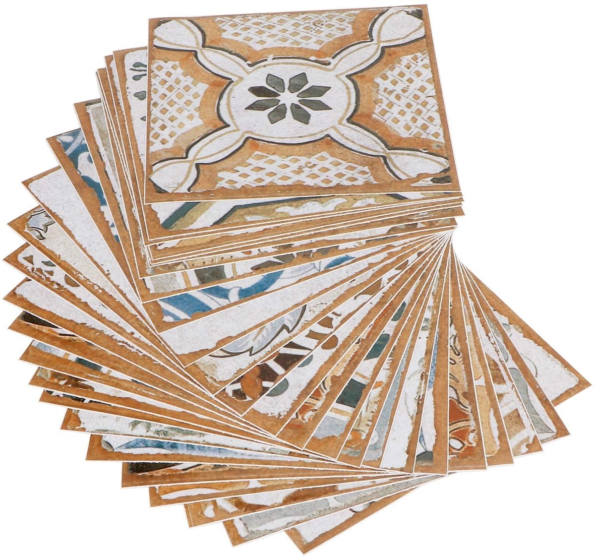 Dailygoods- Tegelstickers Retro - Muurstickers 15x15 cm - Zelfklevend - Decoratieve Tegelstickers - 24 Stuks - PVC Materiaal - Muursticker