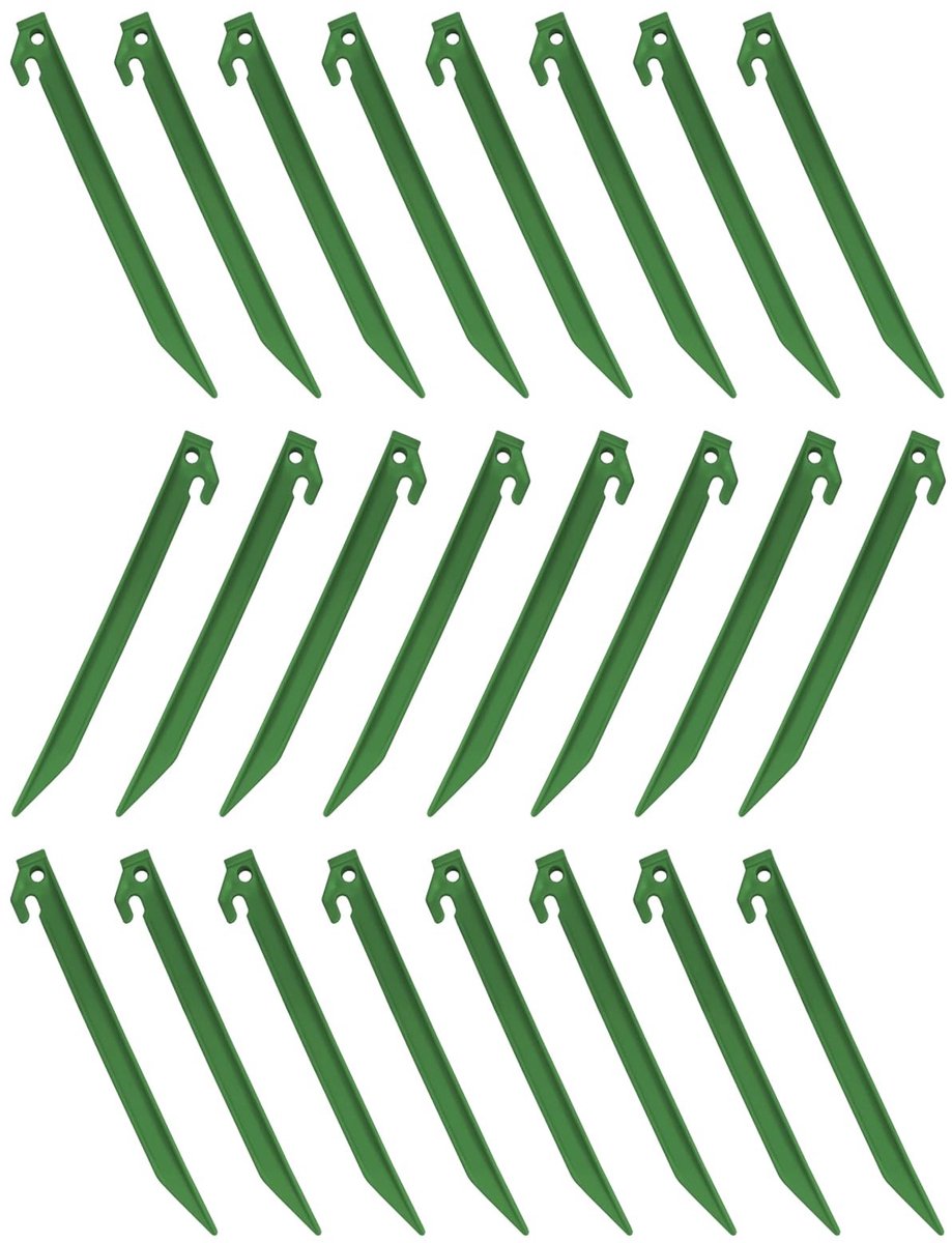 Dailygoods- Tentharingen 24 stuks 230 mm - Kunststof - Antisliphaak - Robuust ontwerp - Voor camping/tuin - Veiligheidswaarschuwing bij gebruik - Grondpennen