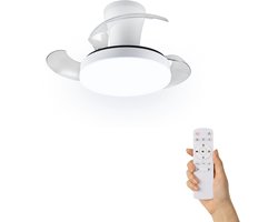 Fantiluxe - Viggo - Plafondventilator met verlichting - Wit - Ø71cm - Afstandsbediening - Met lamp - Plafond ventilator - Slaapkamer