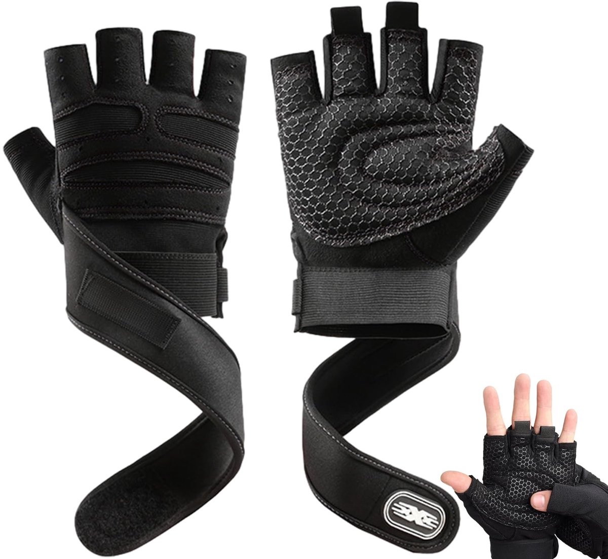 Dailygoods- Gewichthefhandschoenen Ademend - Antislip - Polsbandondersteuning - Slijtvast - Zacht Gaasweefsel - Verstelbaar - Fitnesshandschoenen