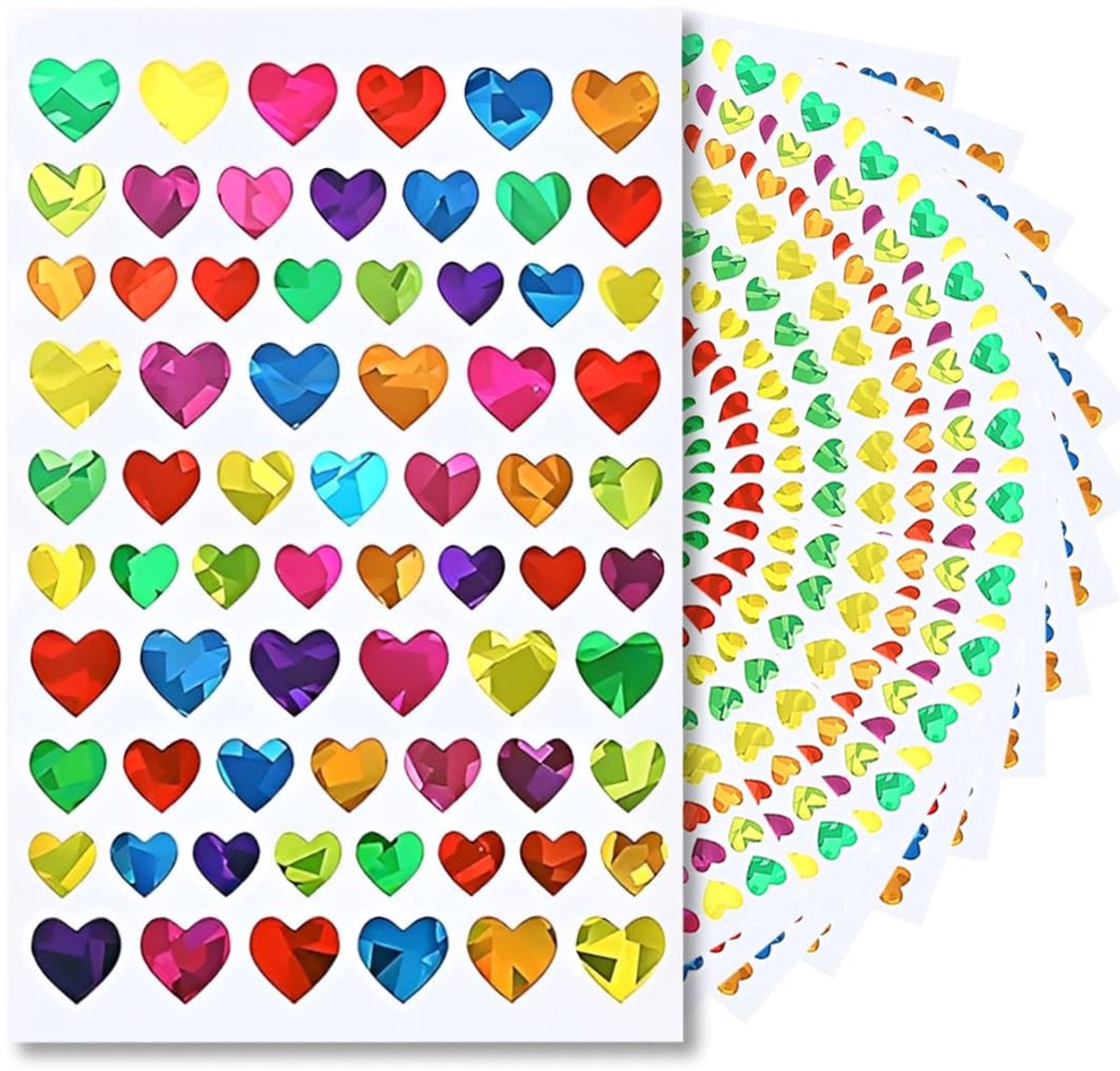 Dailygoods- Hartvormige Stickers 20 Stuks - Kleurige Zelfklevende Labels - Hoge Kwaliteit - Veilig en Niet-toxisch - Geschikt voor Cadeauverpakking - Scrapbooking - Hartstickers