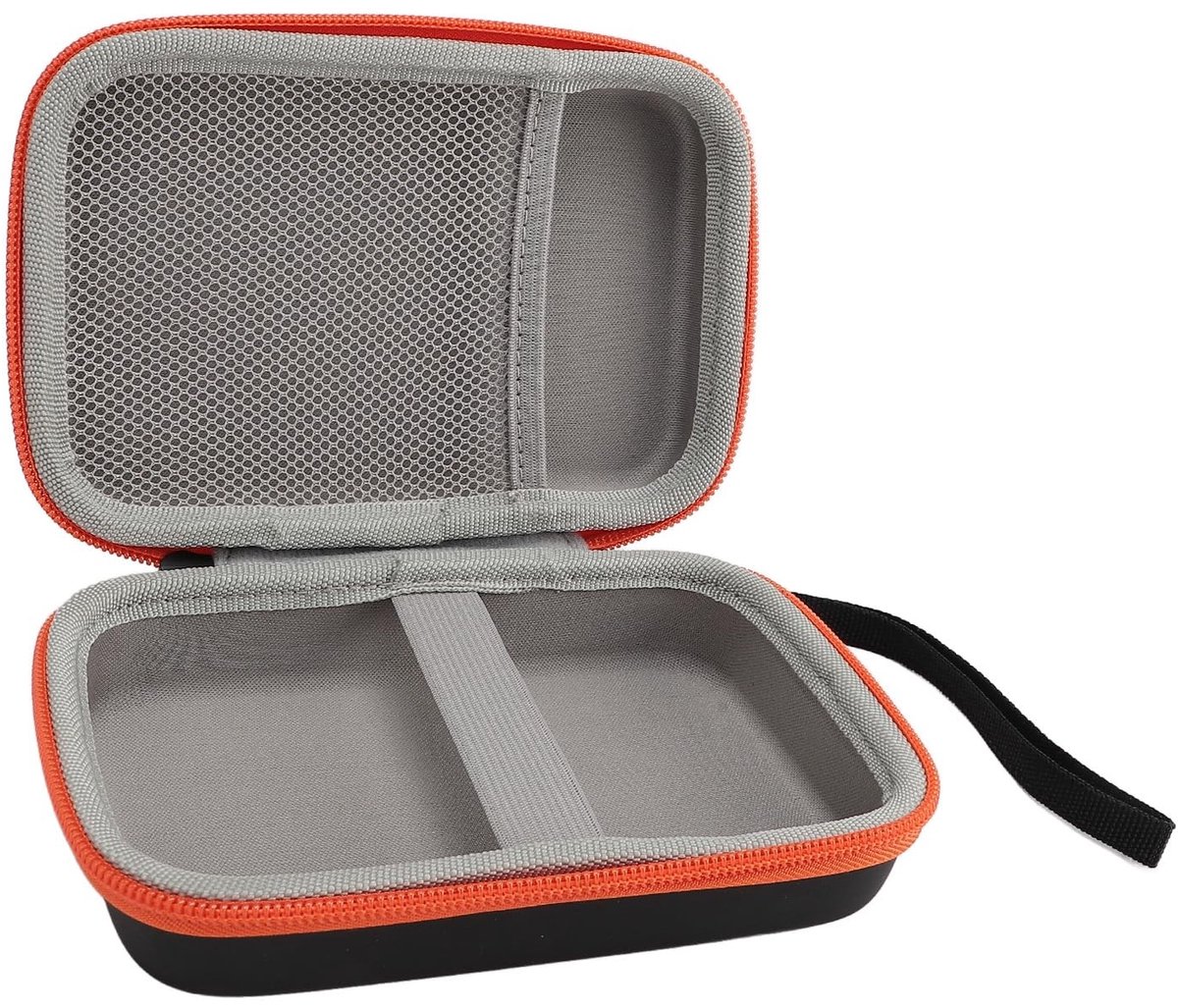 Dailygoods- Opbergkoffer Schokbestendig - Draagbare Gameconsole - Reistas - EVA/PU Materiaal - Zwart/Oranje - Inclusief Trekkoord - Gameconsole Tas
