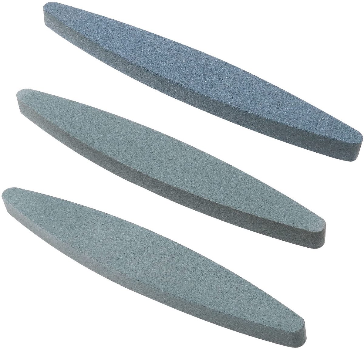 Dailygoods- Slijpsteen Set 3 Stuks - Bootvormige Wetsteen - Korrel 120/150/240 - Korund - Draagbaar Ontwerp - Voor Messen en Gereedschap - Slijpblok