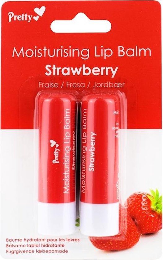Pretty Moisturising Lip Balm Strawberry bol