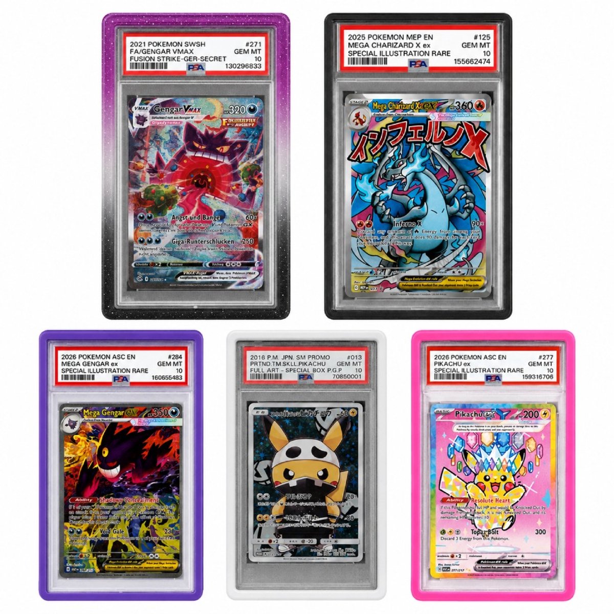 5 Stuks PSA Slab Guards - Slab Protector - TCG Beschermhoes Bumper - PSA Graded Kaarten - Gradient Bumpers - PSA Slab Guard - Slab Bumper - Geschikt voor Pokemon, One Piece, Lorcana, Yu-Gi-Oh!, Trading Cards