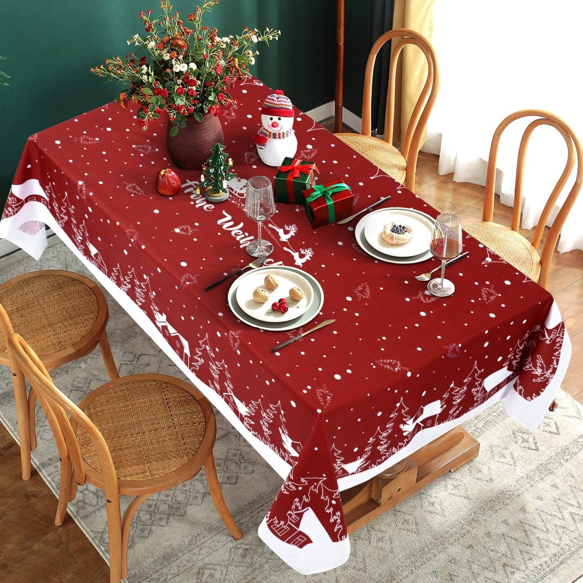 Dailygoods- Tafelkleed Afwasbaar - Kersttafelkleed - Rechthoekig - Waterdicht - Polyestervezel - 140 x 200 cm - Tafelbedekking