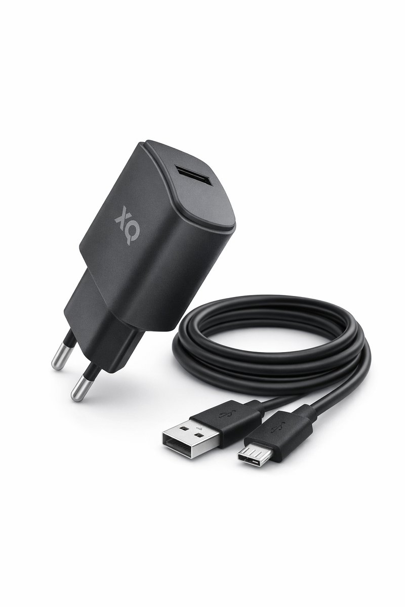 Xqisit Netstroomadapter 2.4A 1 USB-A poort - Micro-USB kabel Zwart