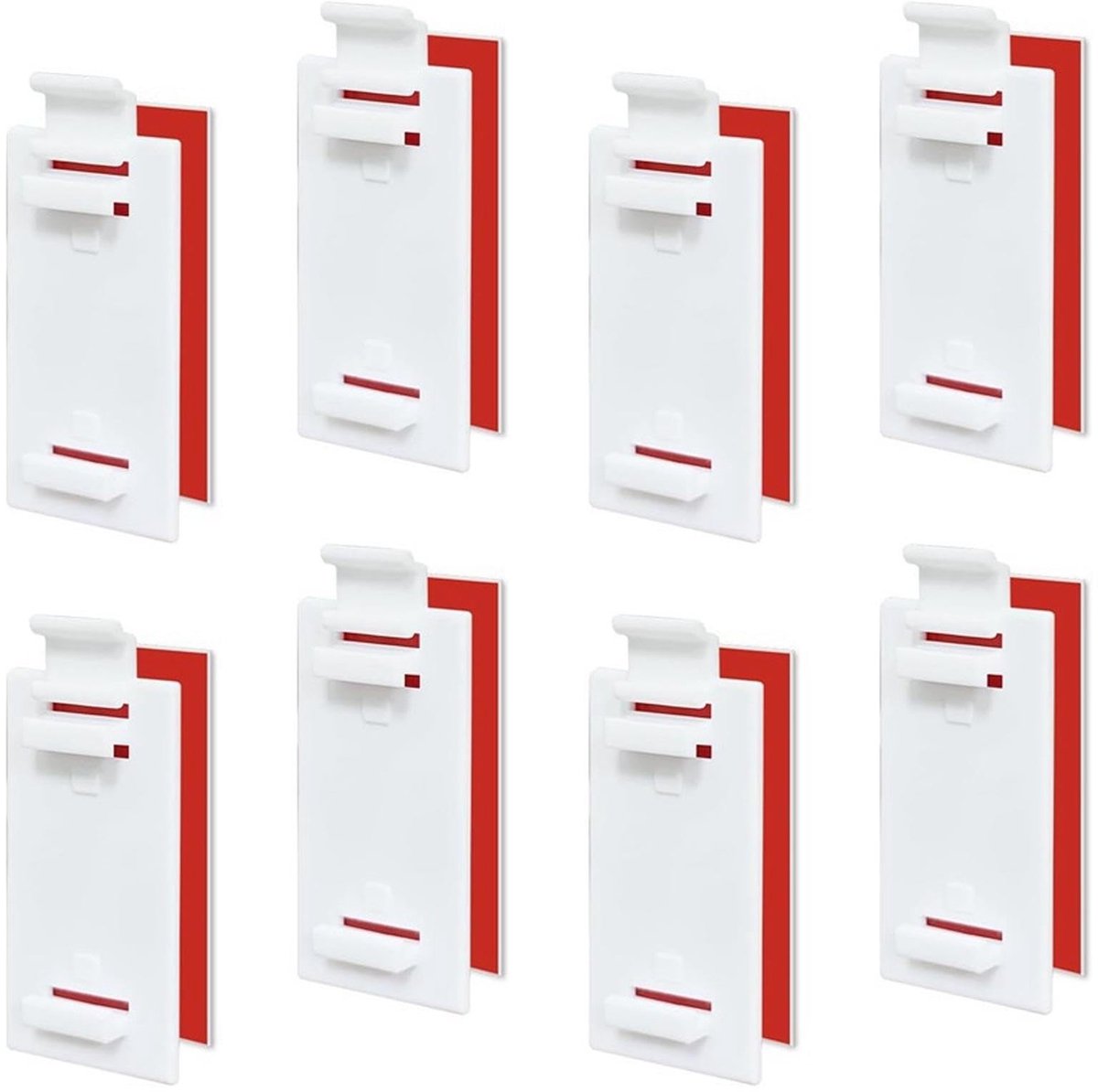 Dailygoods- Plankhouder 8 Stuks - Dubbel Rolgordijn - Klembevestiging Zonder Boren - Zelfklevend - Stabiele Bevestiging - Geschikt Voor PVC-Ramen - Rolgordijnbevestiging