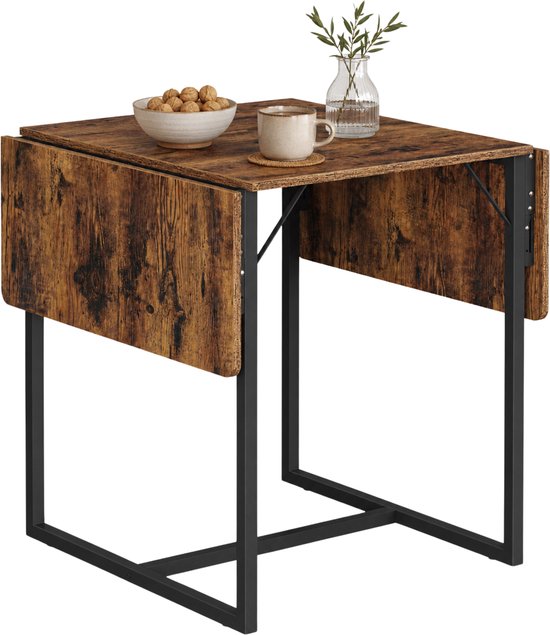 ACAZA Eettafel - Inklapbare Tafel - Eettafel Inklapbaar - 3 Standen - Ruimtebesparend - Stevige Tafel voor Kleine Ruimte/Kot/Appartement