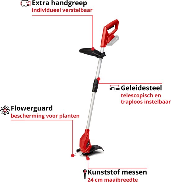 Einhell Accu Grastrimmer GC-CT 18/24 Li Solo - Power X-Change - 18 V/Li-Ion - Maaidiameter: 24 cm - Incl. 20 kunststof messen - Excl. accu en lader van Einhell — afbeelding 2