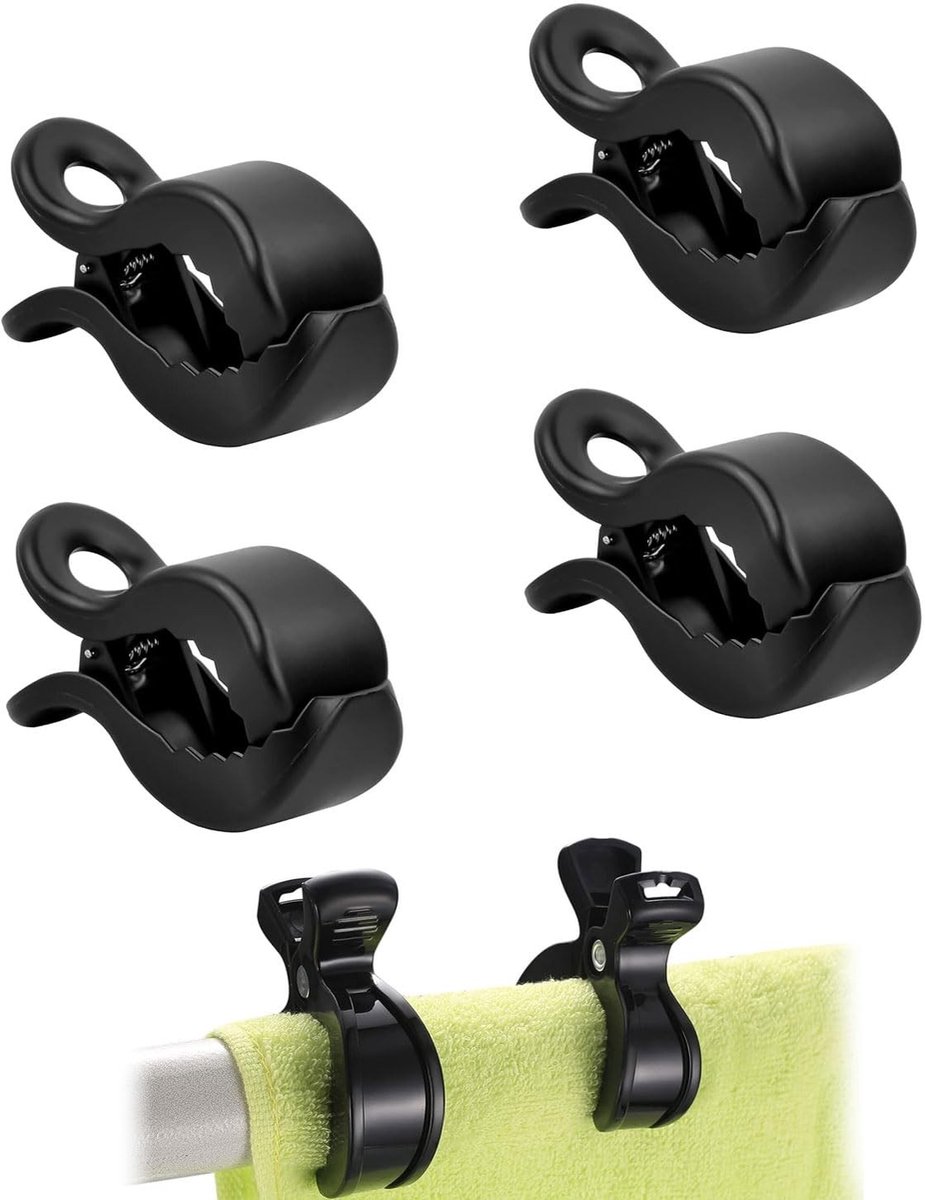 Dailygoods- Kinderwagenklemmen 4 Stuks - Bevestiging voor Speelgoed - Kinderwagenclips - Kinderwagenaccessoires - Duurzaam Materiaal - Compact en Lichtgewicht - Kinderwagenclip
