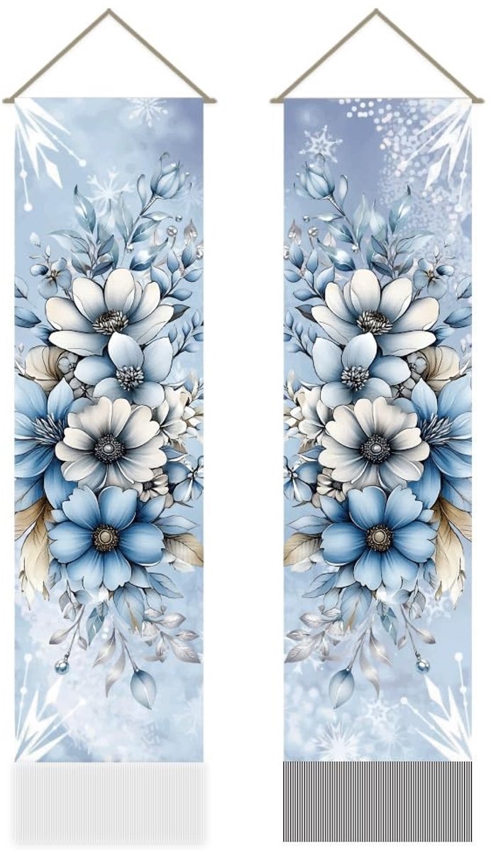 Dailygoods- Wandtapijt Vintage Bloemen - Wandkleed met Kwastjes - Nostalgisch Decor - Opknoping voor Slaapkamer - 118 x 30 cm - Bloemstuk - Muurtapijt