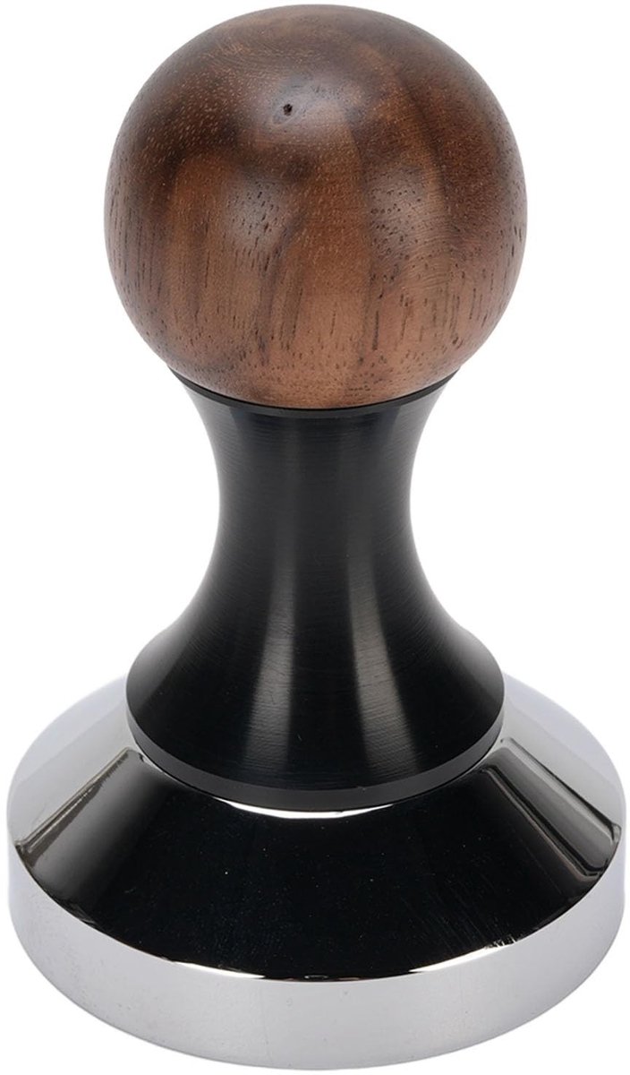 Dailygoods- Koffietamper Professionele Koffietamper - Walnoot Houten Handgreep - 304 Roestvrij Staal Basis - Plat Espresso Gereedschap - Eenvoudig Onderhoud - Koffiepers