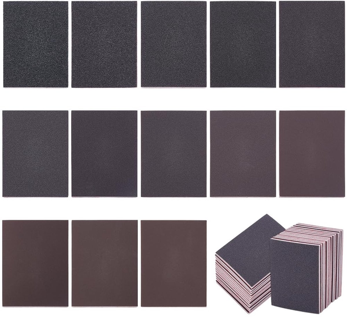 Dailygoods- Schuursponsblok 26-delig - Schuurpadset met polijstspons - Ergonomische grip - Geschikt voor hout/metal/autoreparatie - Duurzaam materiaal - Afmetingen 10x7,4x0,6 cm - Schuurpad
