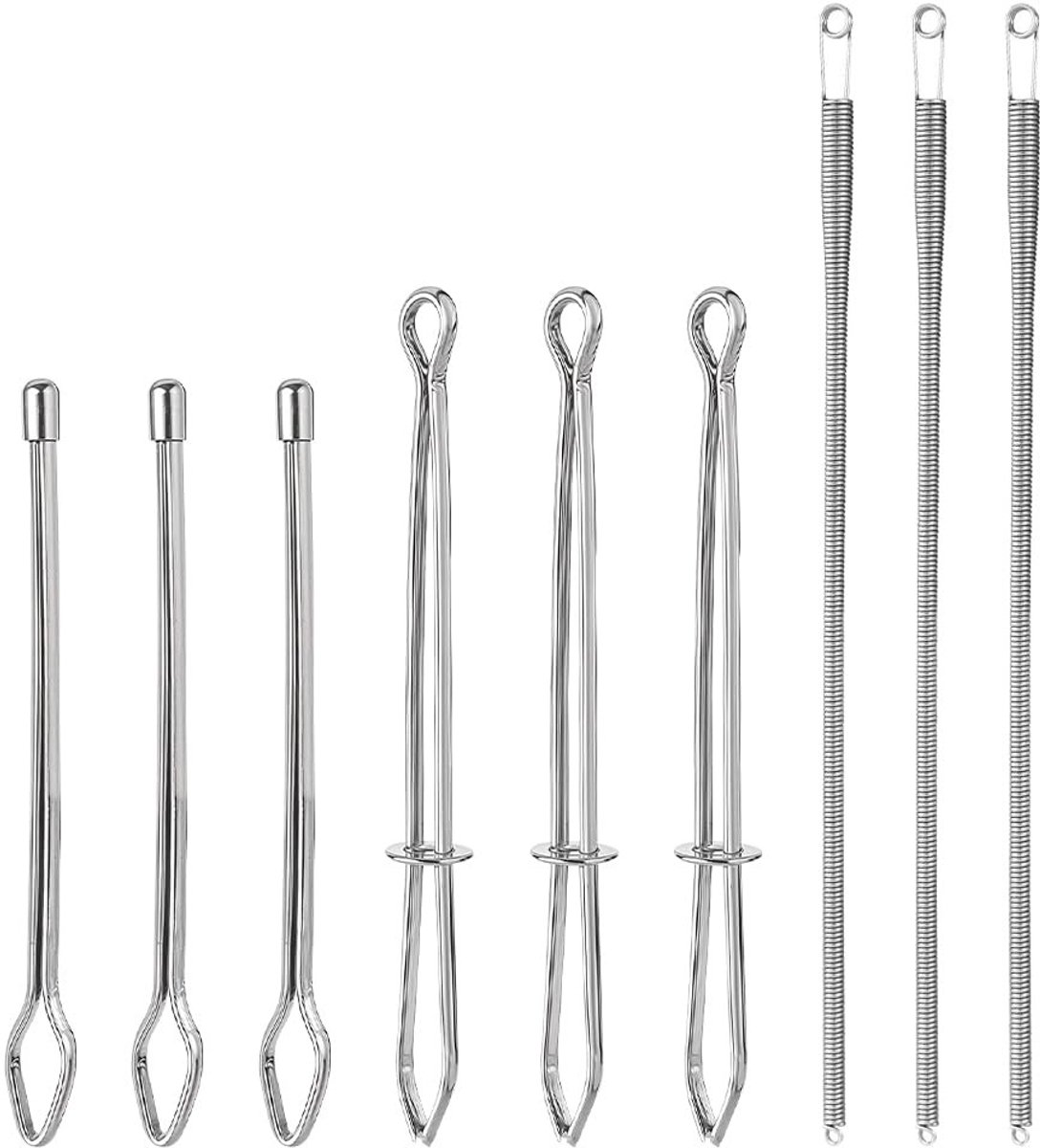Dailygoods- Pincet Set 9 Stuks - Verstelbare Trekkoord Tool - Flexibele Draadsnijapparaten - Huishoudelijke DIY - Hoogwaardig Metaal - Zilver - Naaiaccessoire
