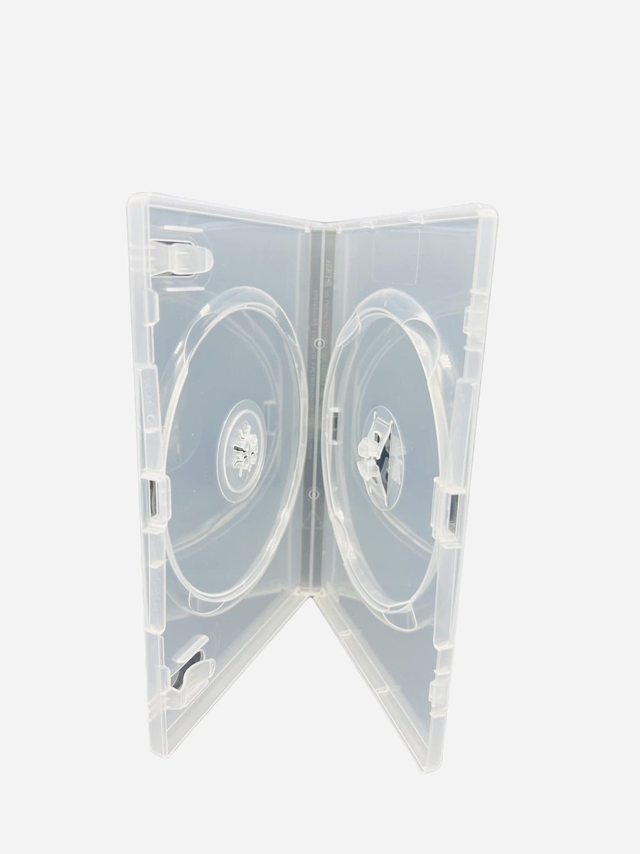 Dailygoods- DVD Hoes 14mm - Amaray Dubbel Clear - 2 Schijven - Milieuvriendelijk - Stress-vrije Sluiting - Duurzame Bescherming - Dvd Case
