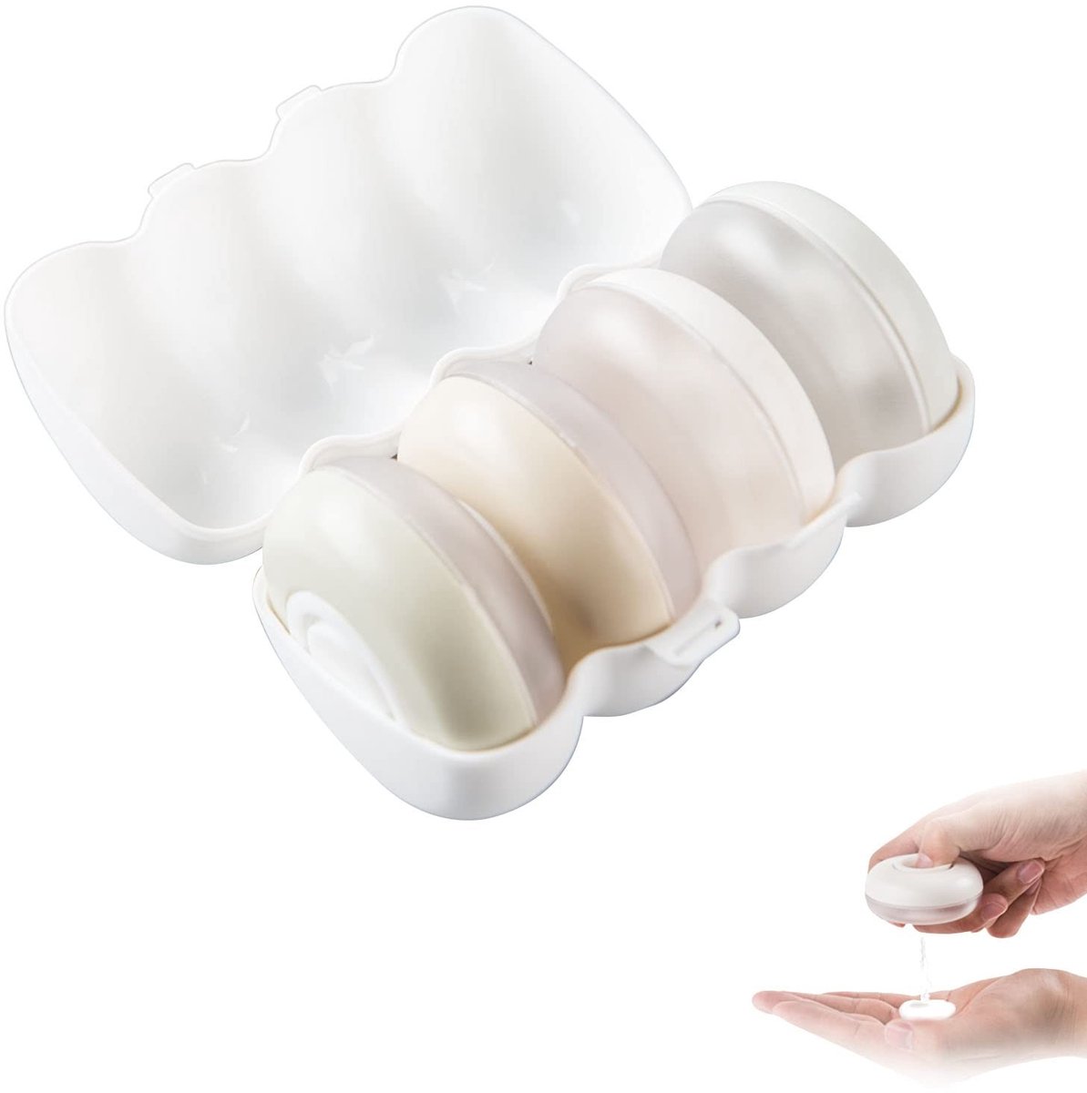 Dailygoods- Reisdispenser 4 in 1 - Siliconen Anti-mors - Opbergdoos - Vloeibare Shampoo - Toiletartikelen - Lichtgewicht PP Materiaal - Reiscapsules