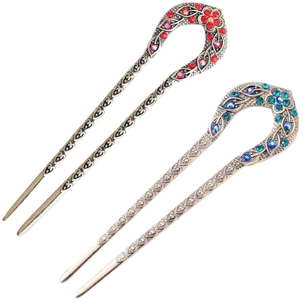 Dailygoods- Haarstokken 2 Stuks - Vintage/Retro Haarstokken - Elegante Haarspeld - Decoratief Haar - Duurzaam Materiaal - Perfect voor Feestjes - Haarpinnen