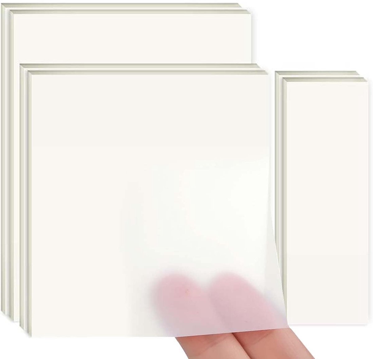 Dailygoods- Zelfklevende Notities - 400 Stuks - Transparant - Waterdicht - Beschrijfbaar - Hoogwaardig PET-Materiaal - Verkrijgbaar in 4 Maten - Sticky Notes