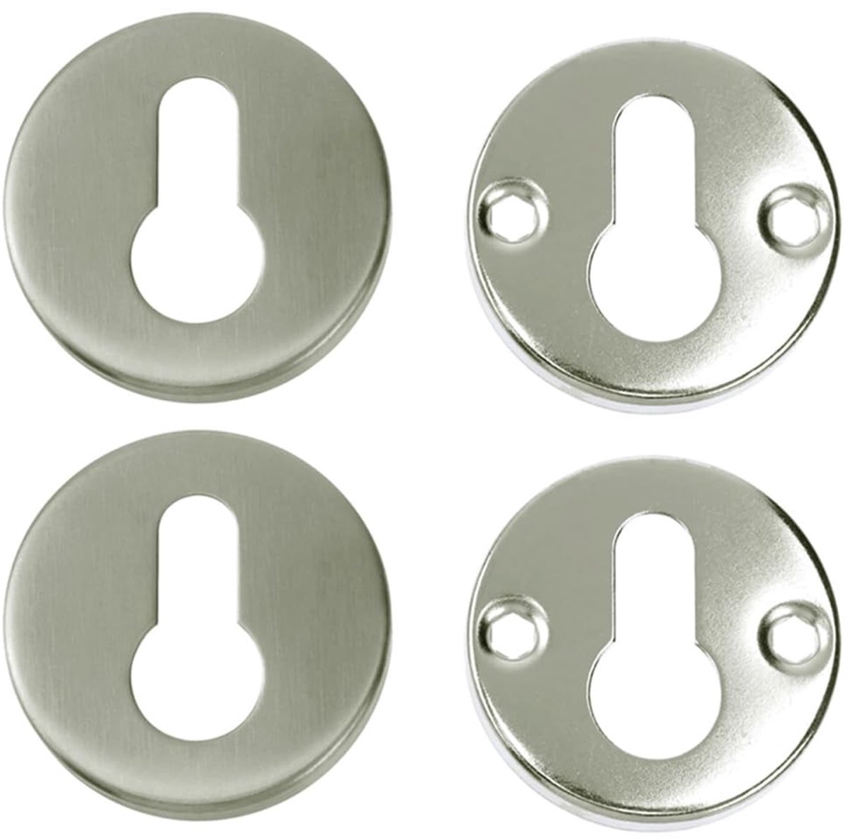 Dailygoods- Rozet 2-pack - Ronde Sleutelgat Cover - Roestvrij Staal - Corrosiebestendig - Weerbestendig - Diameter 53 mm
