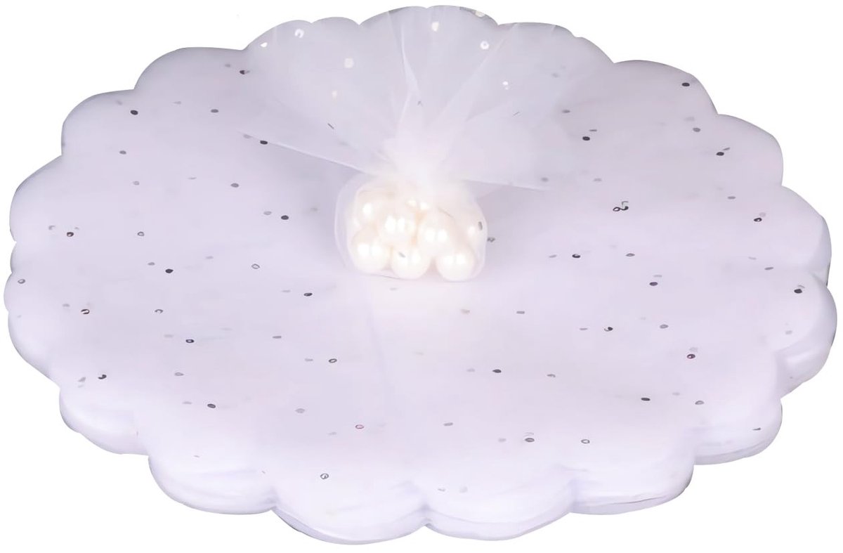 Dailygoods- Sluiers 60 stuks - Bloemvorm - Diameter 24 cm - Organza - Lichtgewicht - Geschikt voor voedsel - Gastgeschenken