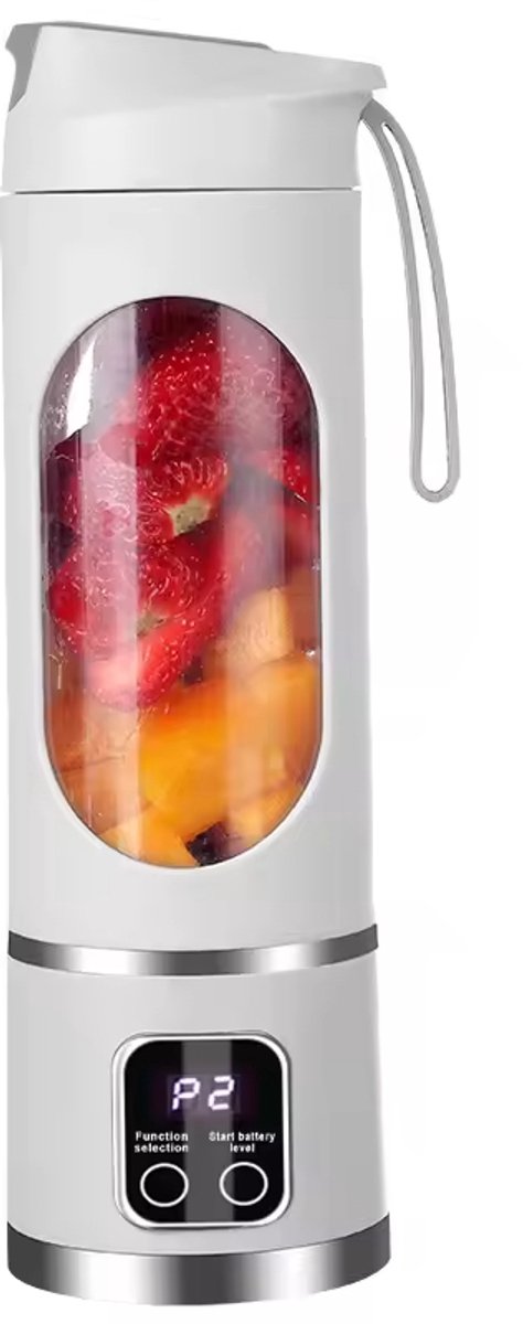 Draagbare Blender, Oplaadbare Blender, Sap Blender, Wit, BlendRush, 450ML, 3 standen.