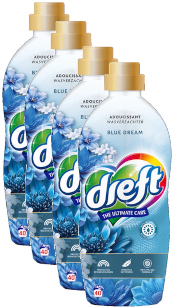 Dreft Ultimate Care Blue Dream - Wasverzachter - Multipack - 160 (4x40) Wasbeurten