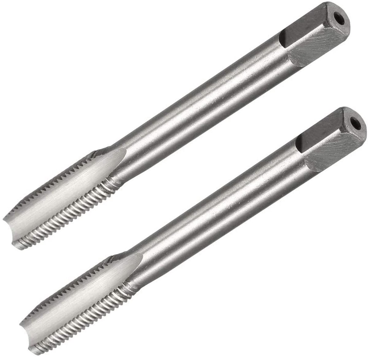 Dailygoods- Fluitkraan 2 Stuks - M8 x 1 mm - H2-tolerantie - Hoge Snelheid Staal - Ongecoate Schroefdraadkraan - Voor Reparatie en Nieuwe Schroefdraad - Draadkraan