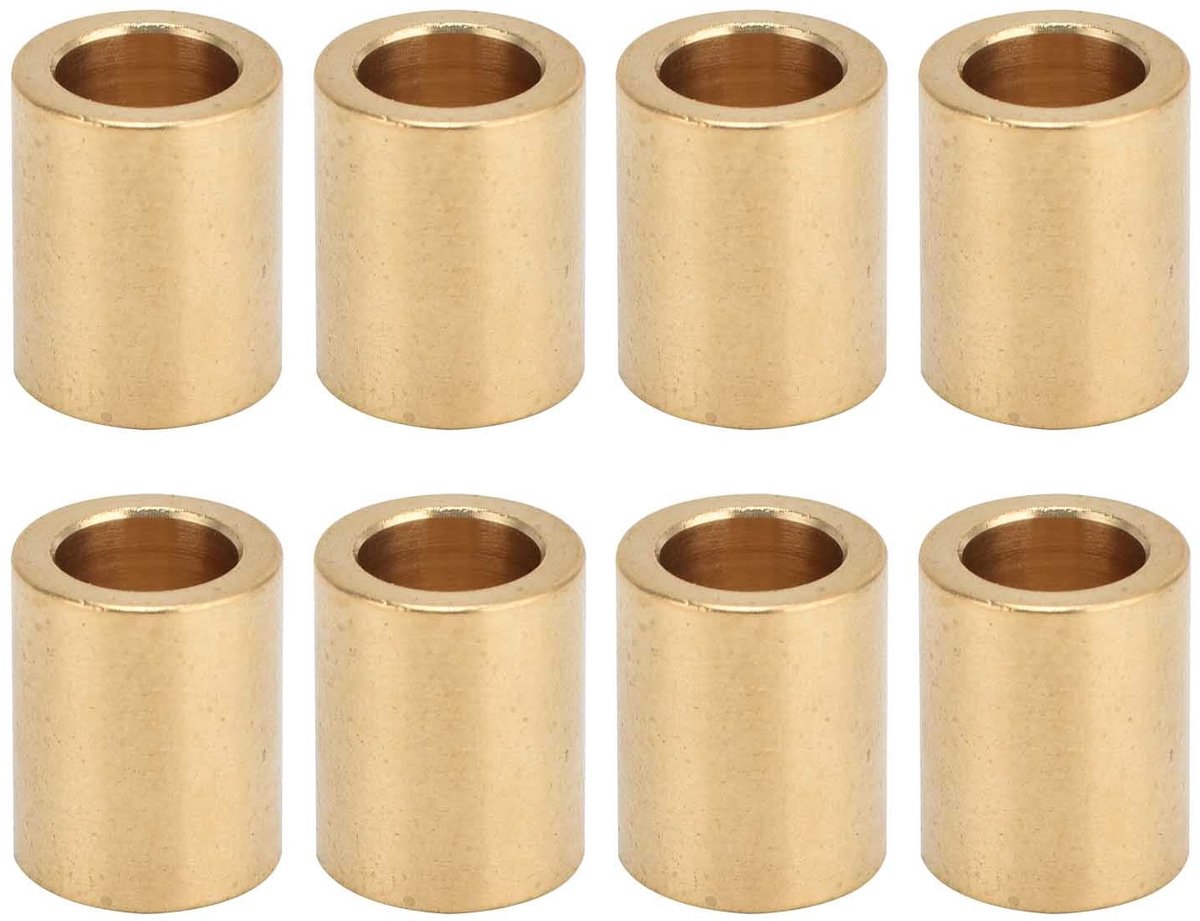 Dailygoods- Lagerhuls 8 Stuks - Zelfsmerend - Messing - Boring 8 mm - Buitendiameter 12 mm - Lengte 15 mm - Elektrisch geleidend - Lagers