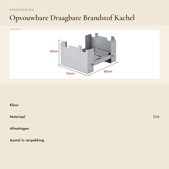 Compacte alcoholbrander 95x75mm voor kamperen, picknicken en wandelen - Ideaal voor buitenactiviteiten — afbeelding 3