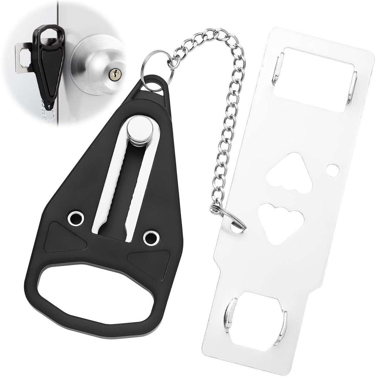 Dailygoods- Deurslot Draagbaar - Reisslot - Sleutelloos - Compact - Diefstalbeveiliging - Roestvrij Staal - 13 x 4,2 x 3,9 cm