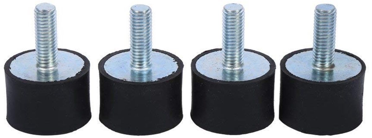 Dailygoods- Rubberen Pluggen Trillingsremmend - Schokdempers - Dempingselementen - M6 - 4 Stuks - Geschikt voor Luchtcompressoren/Benzinemotoren - Trillingsisolatoren