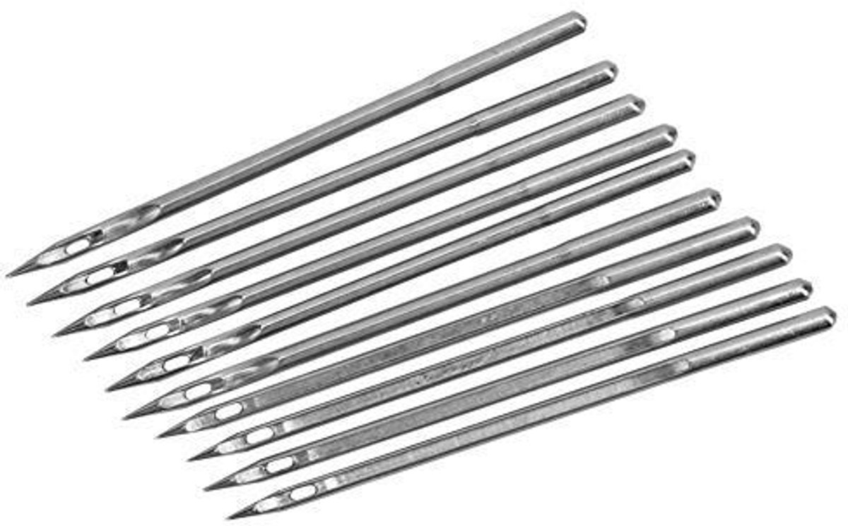 Schoenreparatieset Naalden Roestvrij Staal 10 Stuks voor Leer en Dikke Stof