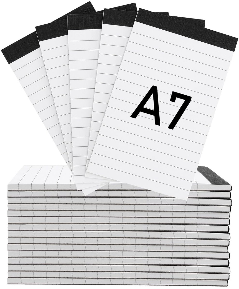 Dailygoods- Notitieblok A7 20 Stuks - Gelinieerd Papier - Mini Zak Notitieblok - Herinneringen Organisatie - Compact Formaat - 30 Vellen - Notitiepad