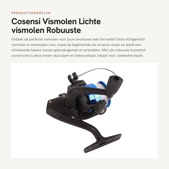 Dailygoods- Vismolen Robuust - Kunststof - Lichtgewicht - 3 Kleurvarianten - 3 Lagers - Afmetingen 11,5 x 7,5 x 10 cm - Hengel van Dailygoods — afbeelding 3