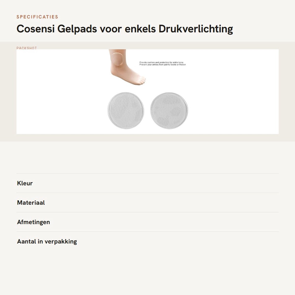 Dailygoods- Gelpads voor Enkels - Vermindert Druk - Beschermt Enkelbeen - Geschikt voor Schaatsen - Inclusief 2 Stuks - Lichtgewicht en Draagbaar - Enkelkussen