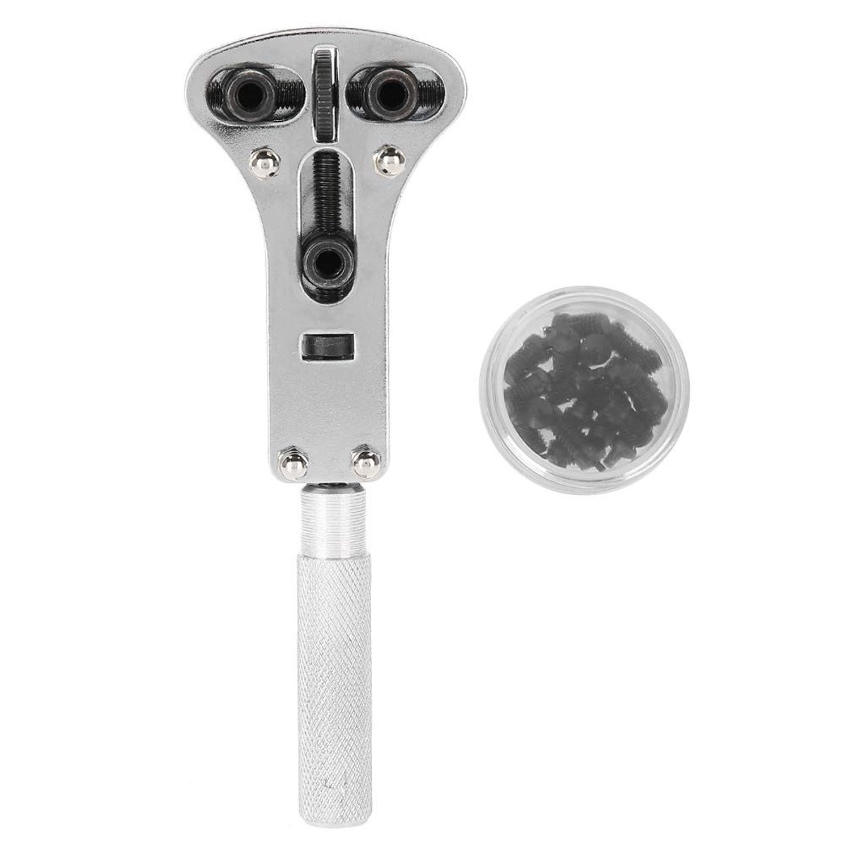 Dailygoods- Horloge Opener Verstelbaar - Horloge Back Case Opener - Gekarteld Handvat - 3 Posities - Reparatie Gereedschap - Eenvoudig te Gebruiken
