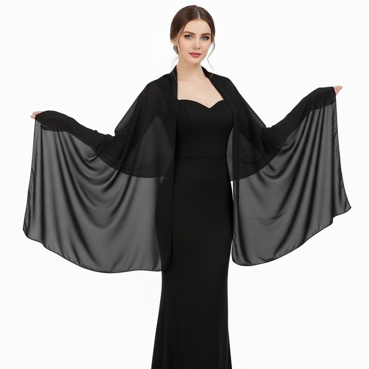 Dailygoods- Stola Chiffon - Feestelijke Sjaal - 200 x 70 cm - Multifunctioneel - Bruiloft/Avondevenementen - Zachte Stof