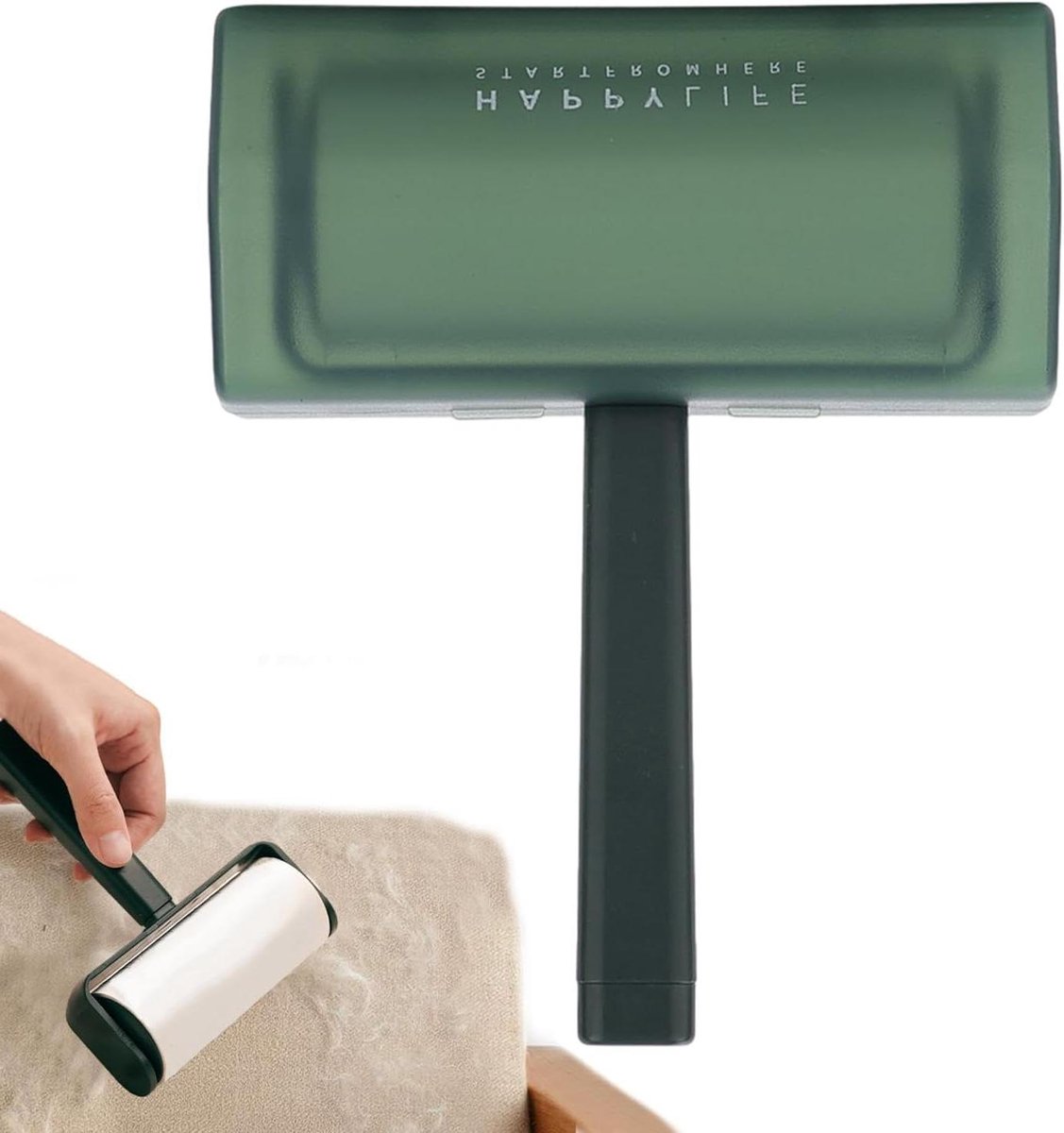 Pluisroller Kleding - Haarverwijderaar Borstel - Snelle Reiniging - Y-vormig Ontwerp - 13.5 x 17 cm - Groen